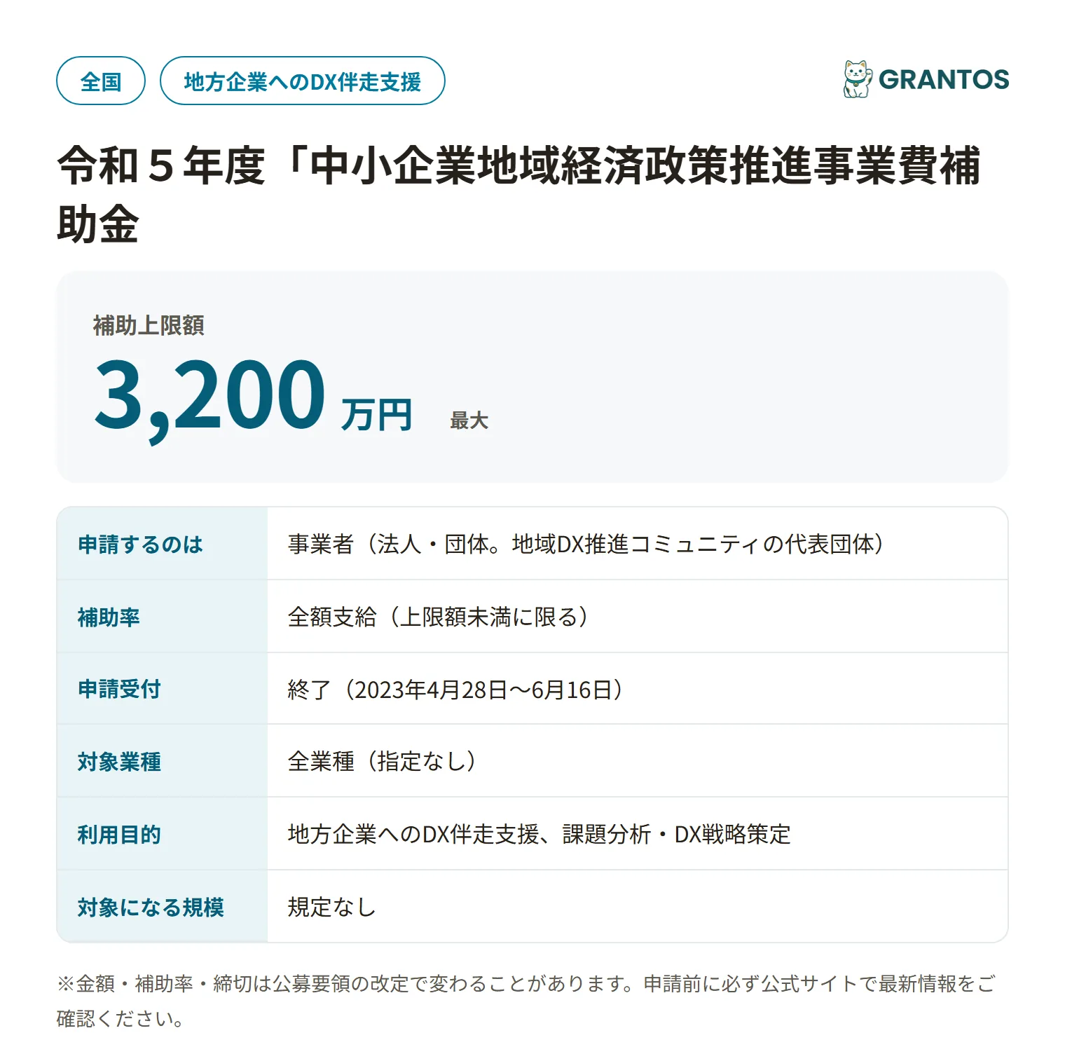 地域DX促進環境整備事業補助金(令和5年度)の対象・金額・締切の概要