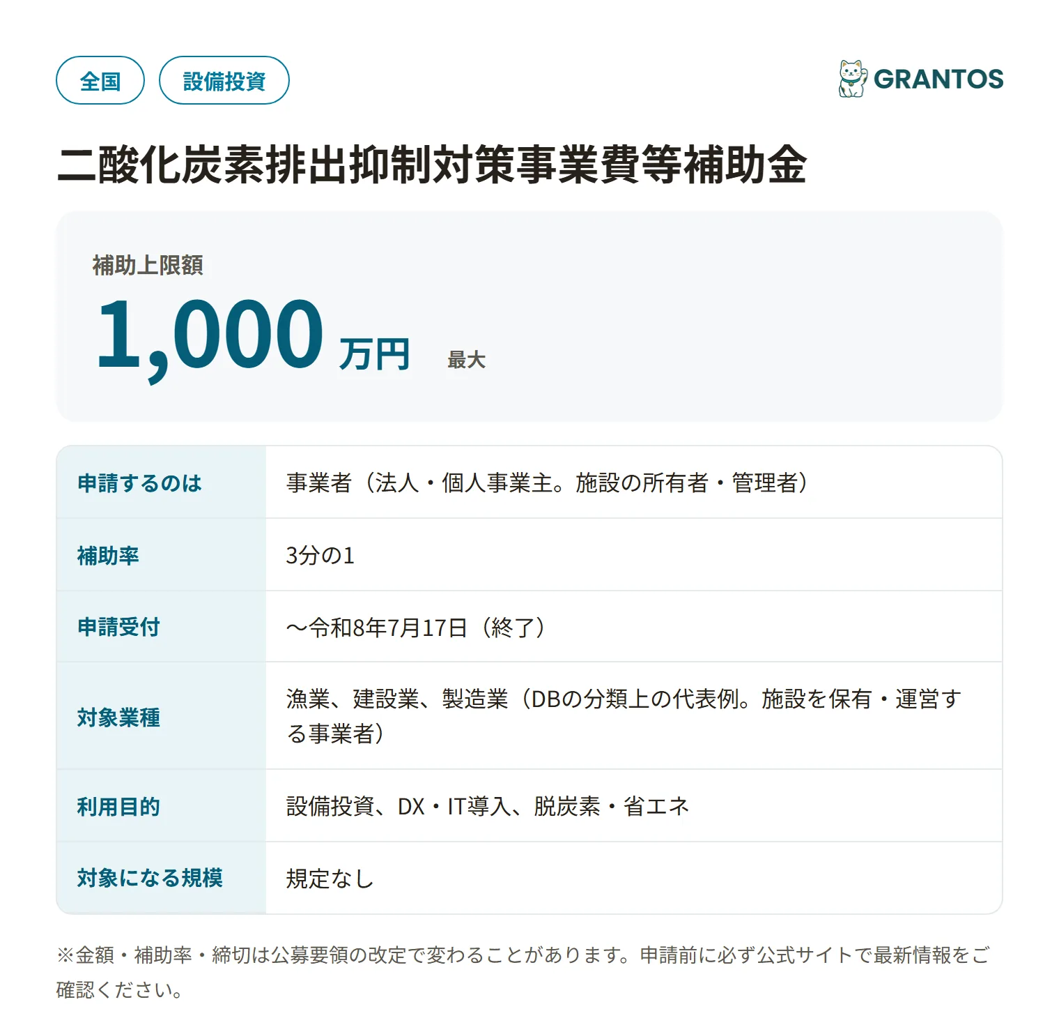 クーリングシェルターの普及に向けた高効率空調導入支援事業の対象・金額・締切の概要